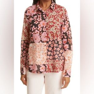 Johnny Was Flora Patchwork Button Up Blouse Sz small